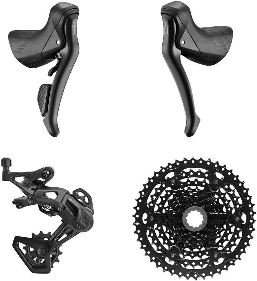 microSHIFT Sword BLK 1x9-Speed Groupset - Includes Brake/Shifters Rear Derailleur Medium Cage - Image 2