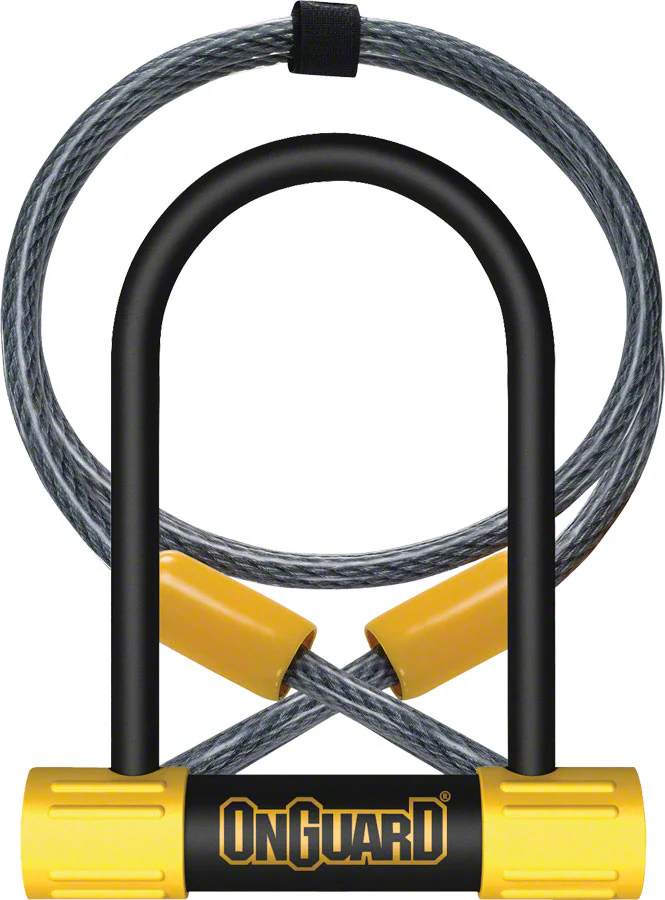 OnGuard BullDog Series U-Lock - 3.5 x 5.5" Keyed BLK/YLW Includes 4' cable bracket