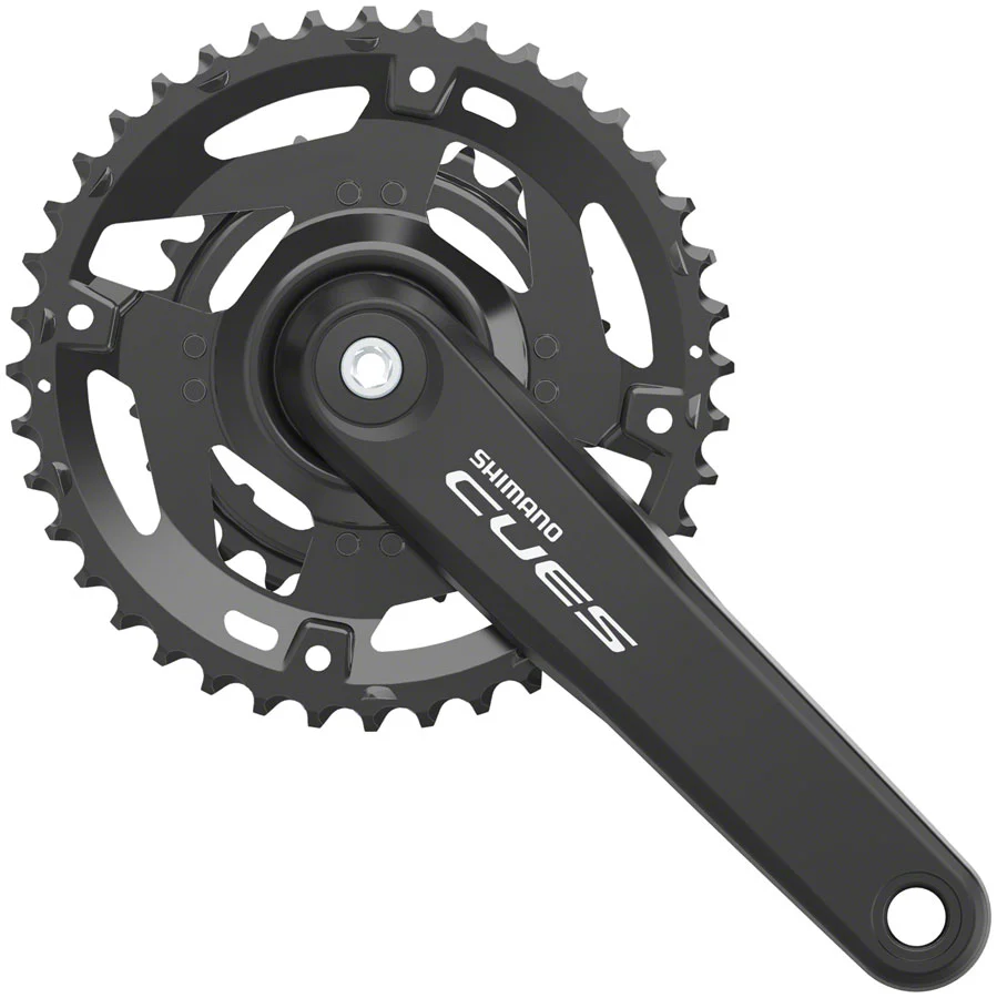 Shimano CUES FC-U4000-2 Crankset - 9/10/11-Speed, Riveted Square Taper JIS Spindle Interface, Black - Image 3
