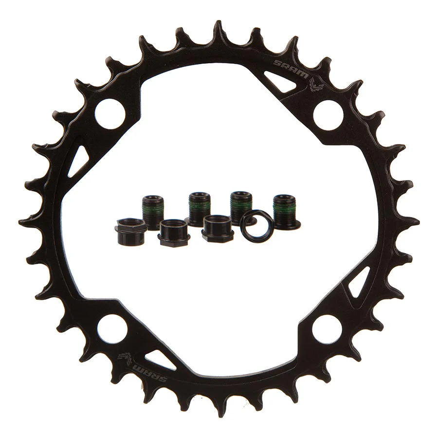 SRAM T-Type Light eMTB Chainring Teeth: 32 Speed: 12 Bolts: 4 Aluminum Black