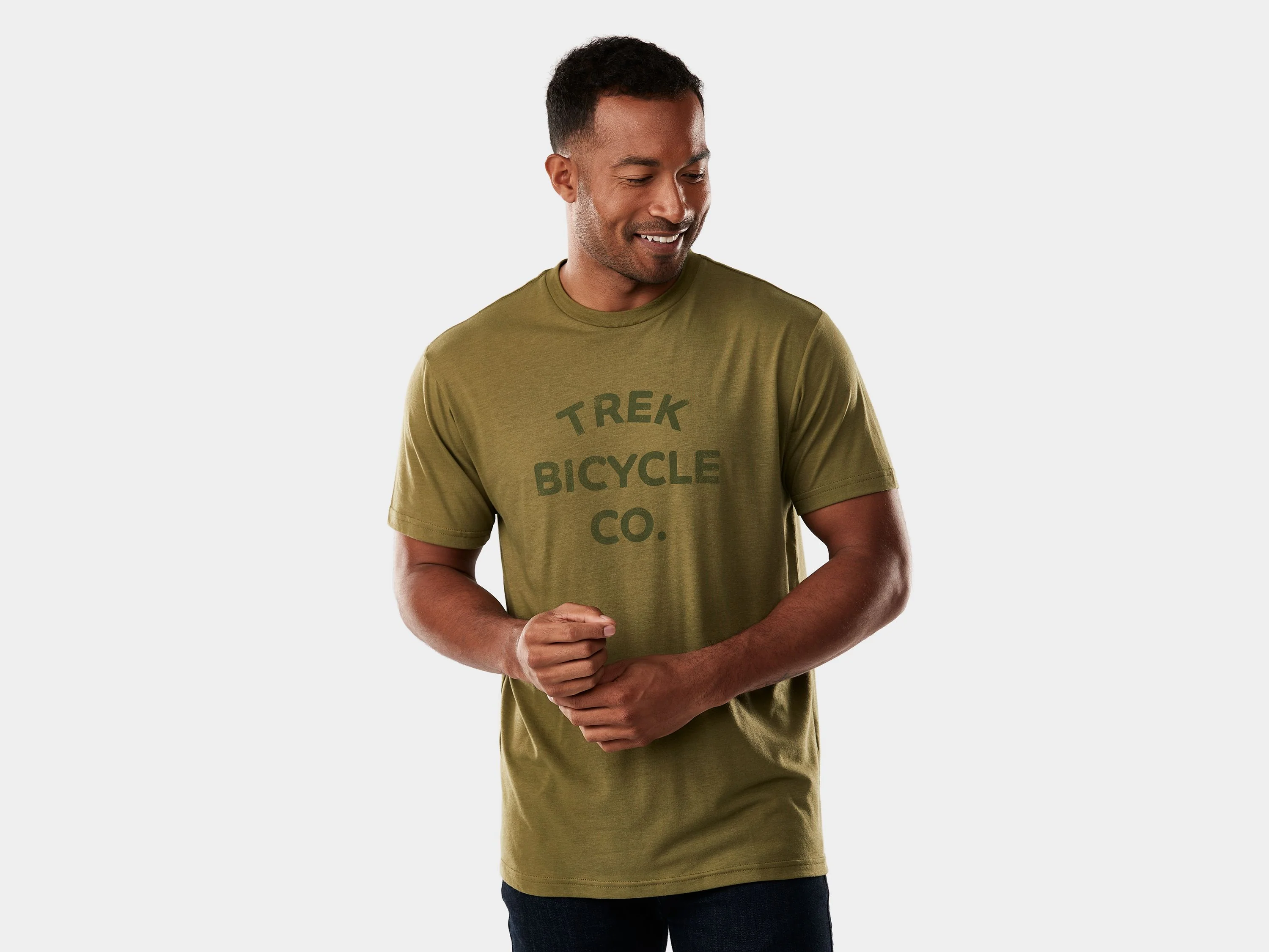 Trek Bicycle Tonal Tee Small Olive Shirt