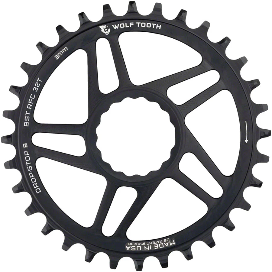 Wolf Tooth Direct Mount Chainring - RaceFace/Easton CINCH Direct Mount, Black - Image 3